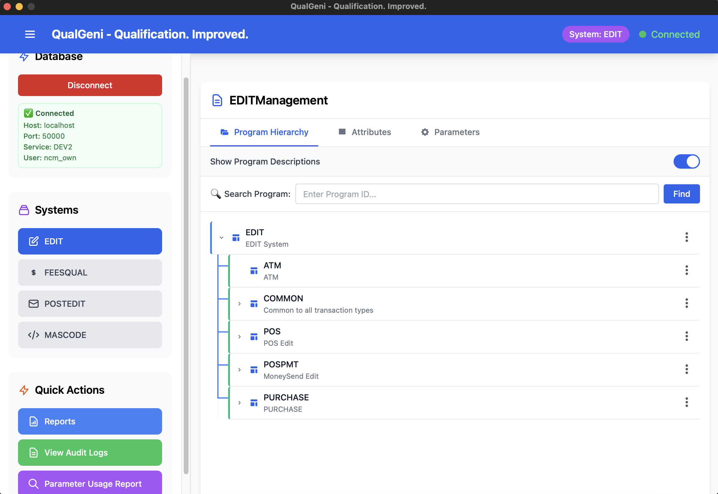 QualGeni Application Interface